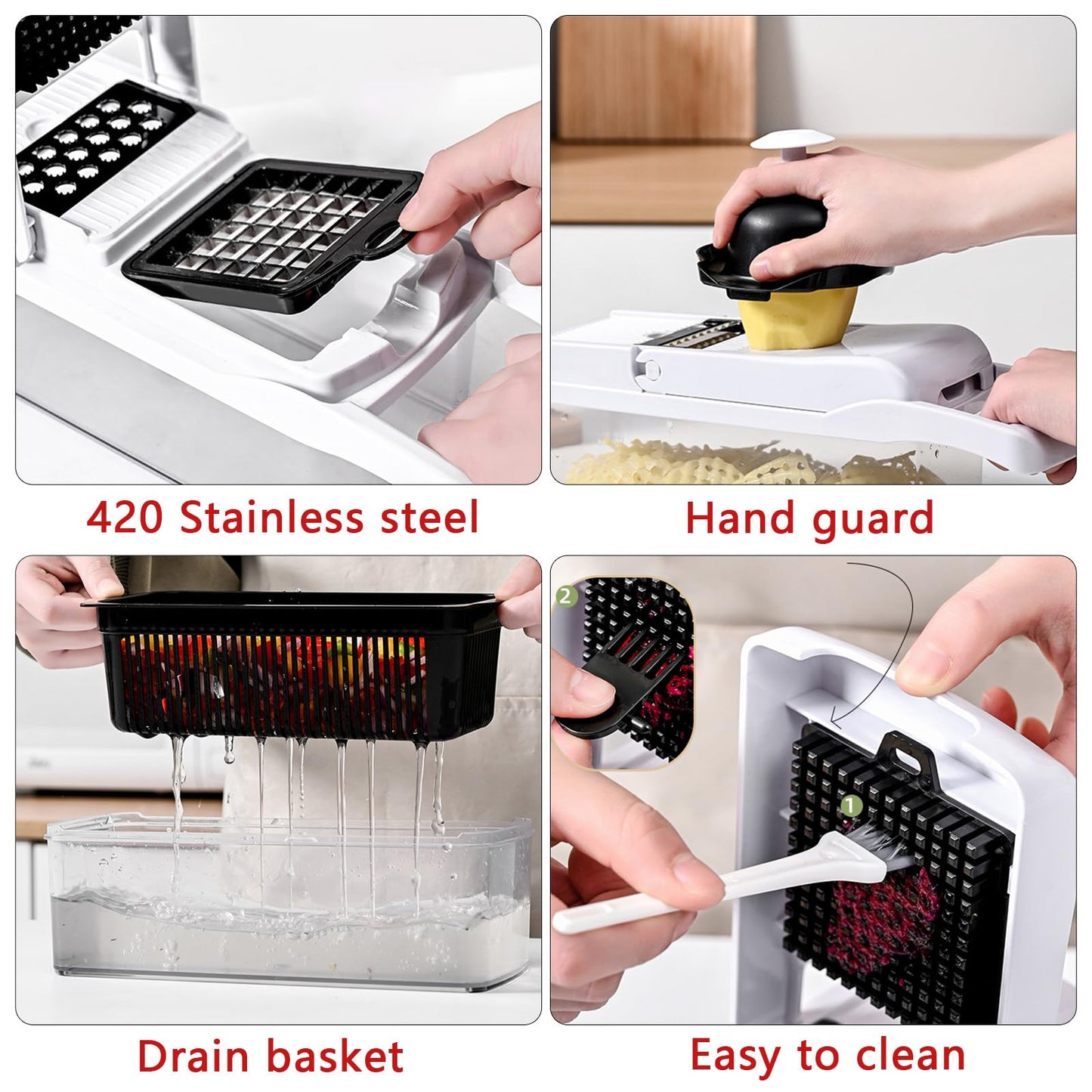 25-in-1 Vegetable Chopper with 13 Blades - Mandoline Slicer -Food Chopper w/Container - Cheese Grater - Veggie Salad Onion Chopper - Kitchen Gadget - Home Essentials - Kitchen Accessories