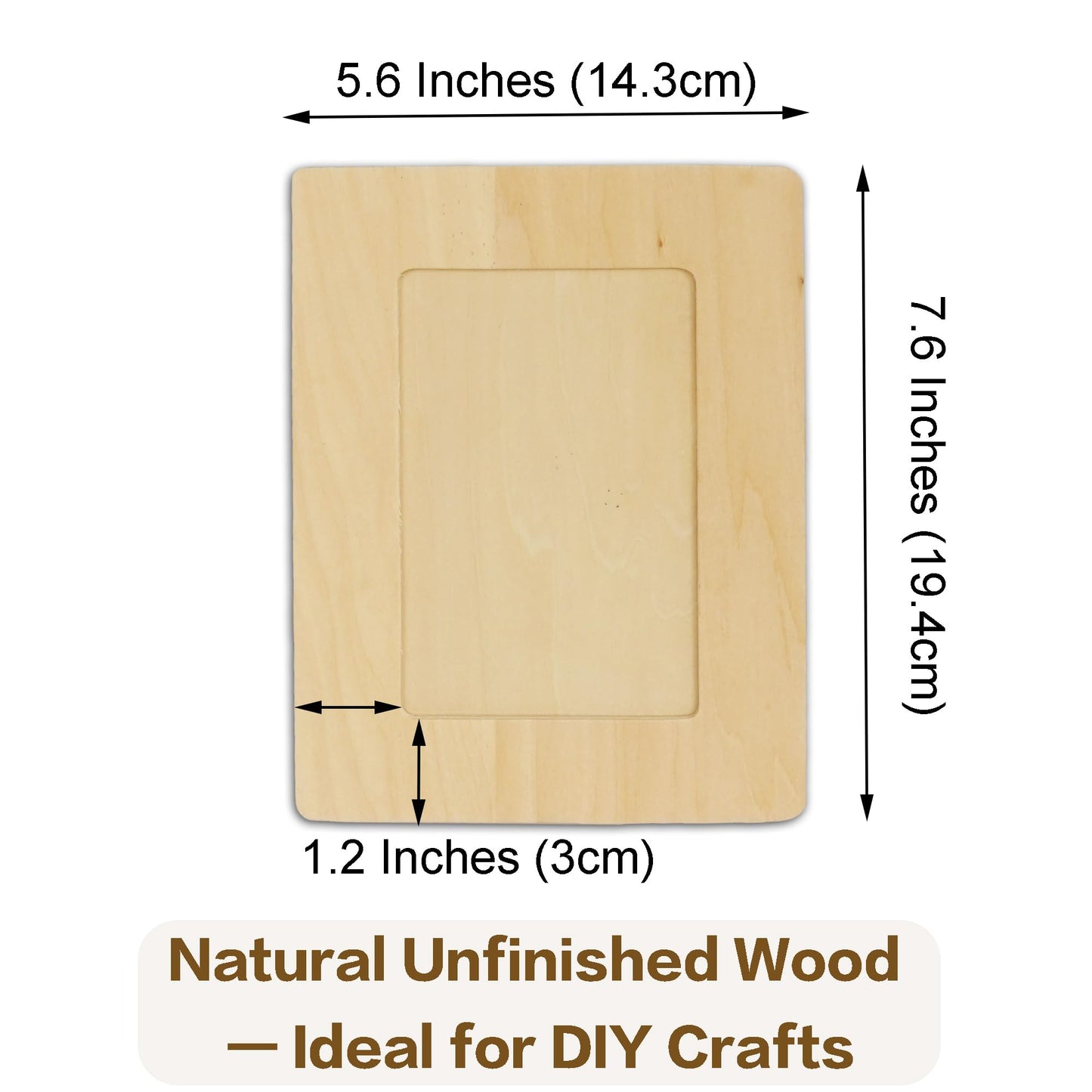 LWR CRAFTS Wooden DIY Photo Frame 4" x 6" Pack of 2