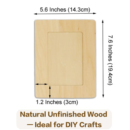 LWR CRAFTS Wooden DIY Photo Frame 4" x 6" Pack of 2