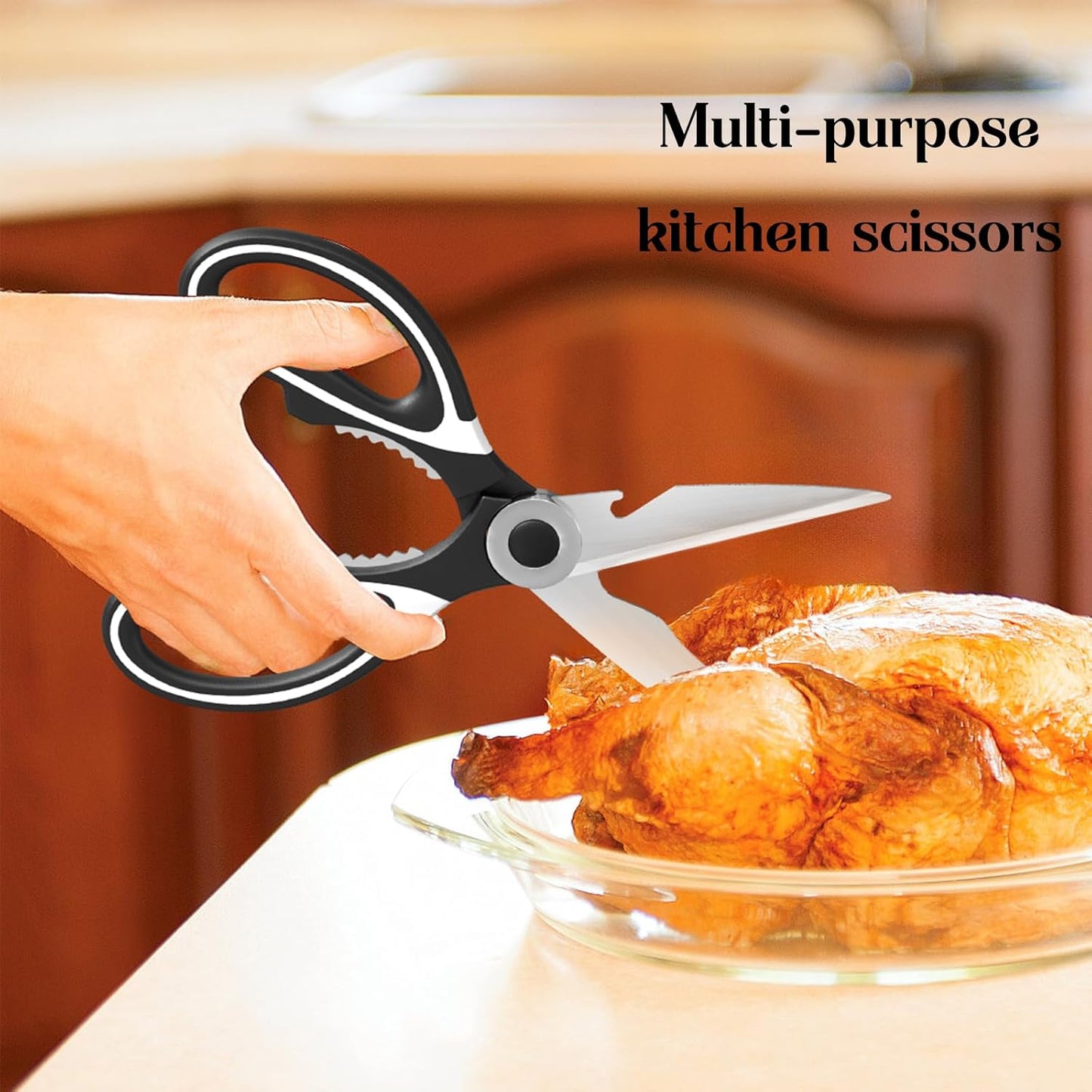 Silicone Kitchen Utensils Set, 28PCS Large Cooking Utensils with Holder, Wooden Handles, Spatula, Spoon, Whisk, Black