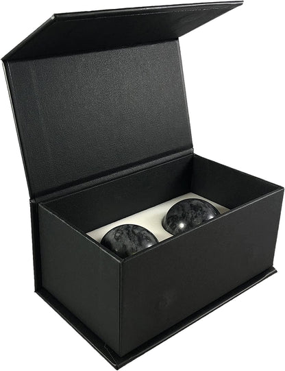 Luxe Whiskey Stones - Set of 2 Marble Chilling Spheres in Gift Box with Velvet Storage Bag