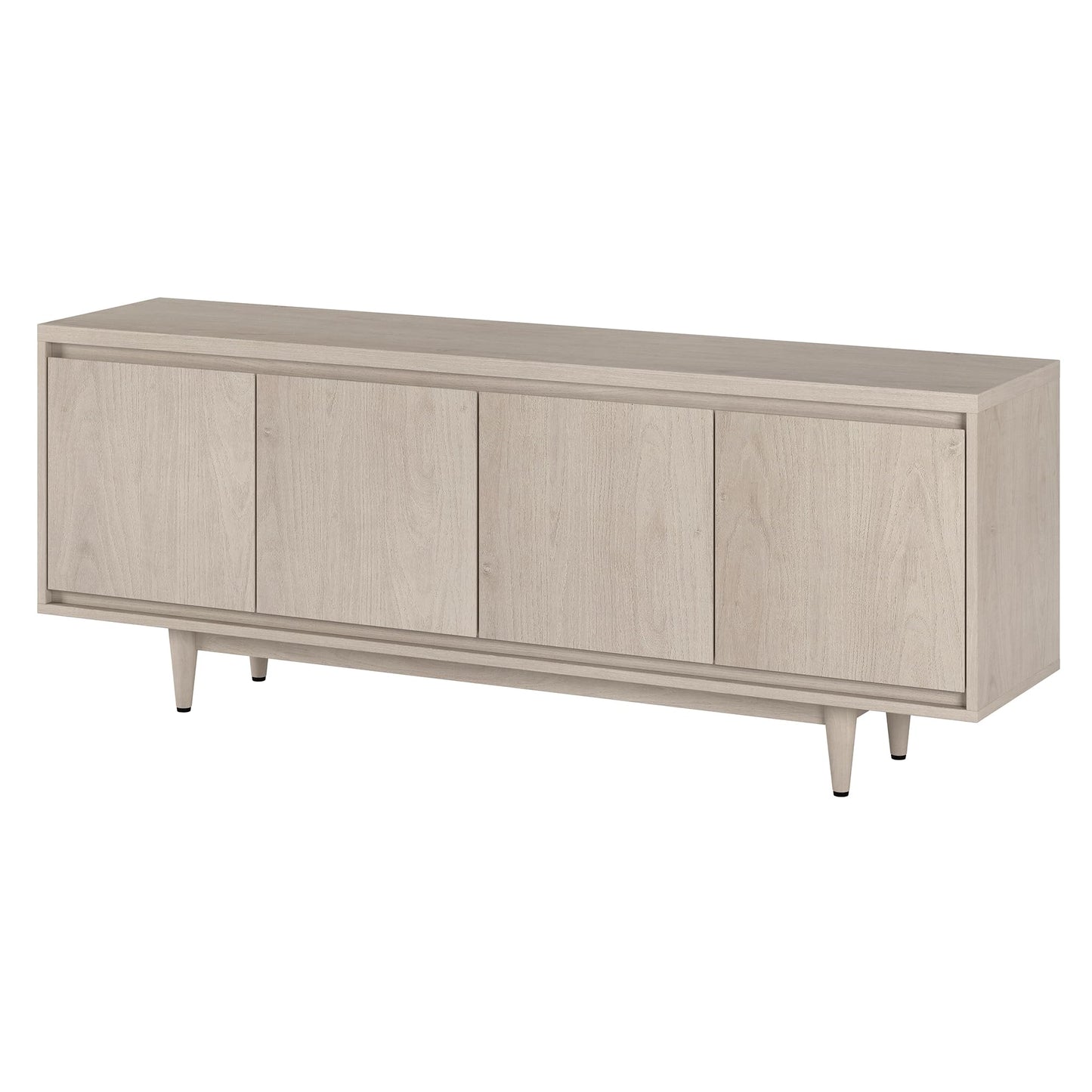 Henn&Hart TV Stand for TVs up to 75" with 2 Storage Cabinets with an Adjustable Shelf for Living Room, Family Room, or Office, Beech White