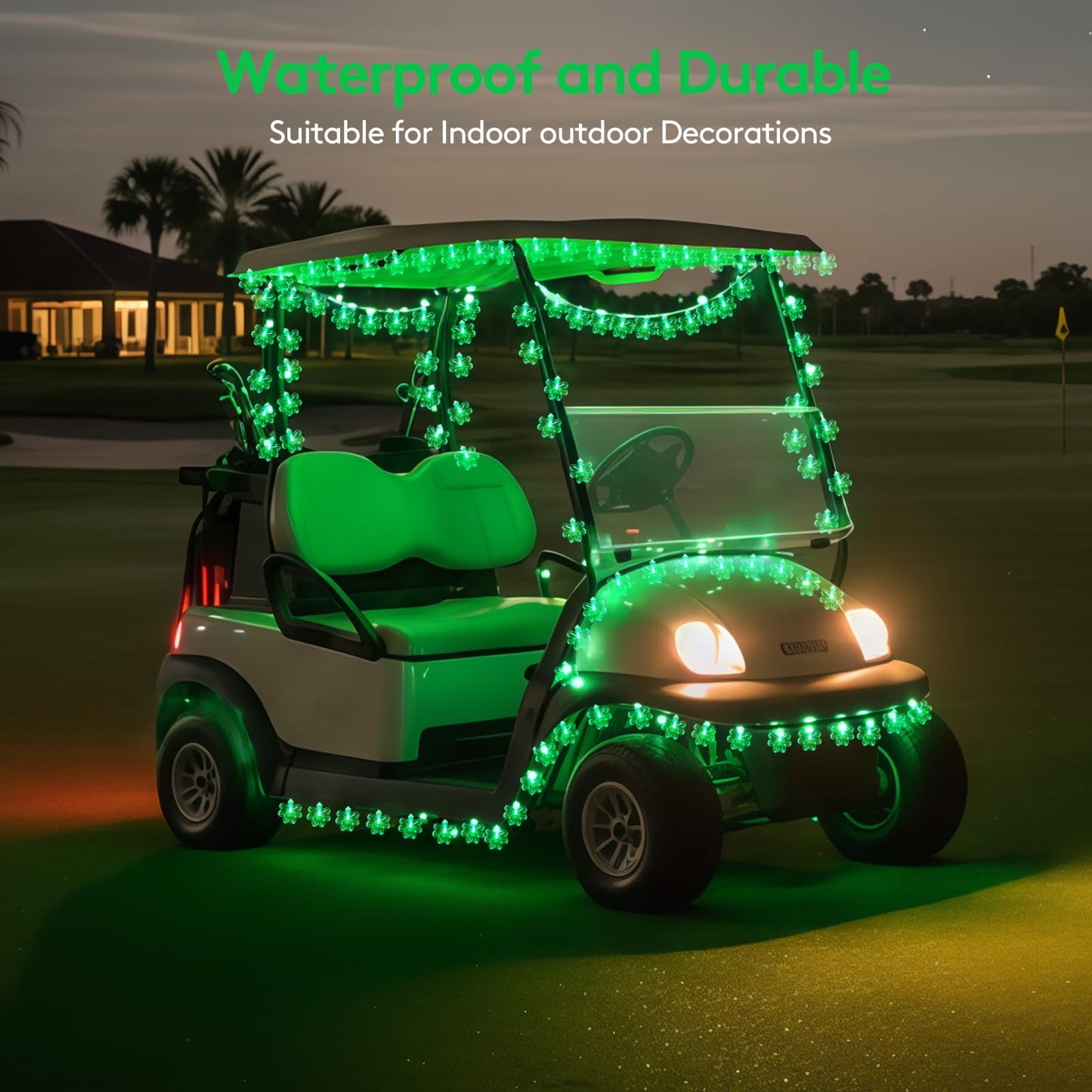 St Patricks Day Decorations Green Christmas Lights with 40 Led 3D Shamrocks, Battery Operated Lucky Clover Lights with Remote Control for Indoor Outdoor Home Garden Golf Cart St. Patrick's Day Decor