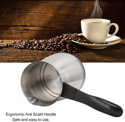 Turkish Coffee Maker, 600ml Stainless Steel Electric Pot with Long Handle for Home and Travel