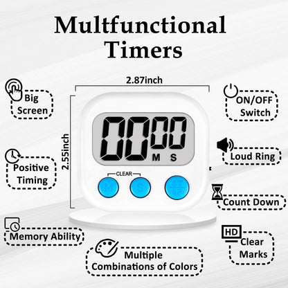 ZILLEEN Classroom Timers for Kids Classroom Magnetic Digital Kitchen Timers for Cooking Teachers Gym Game 12 pcs