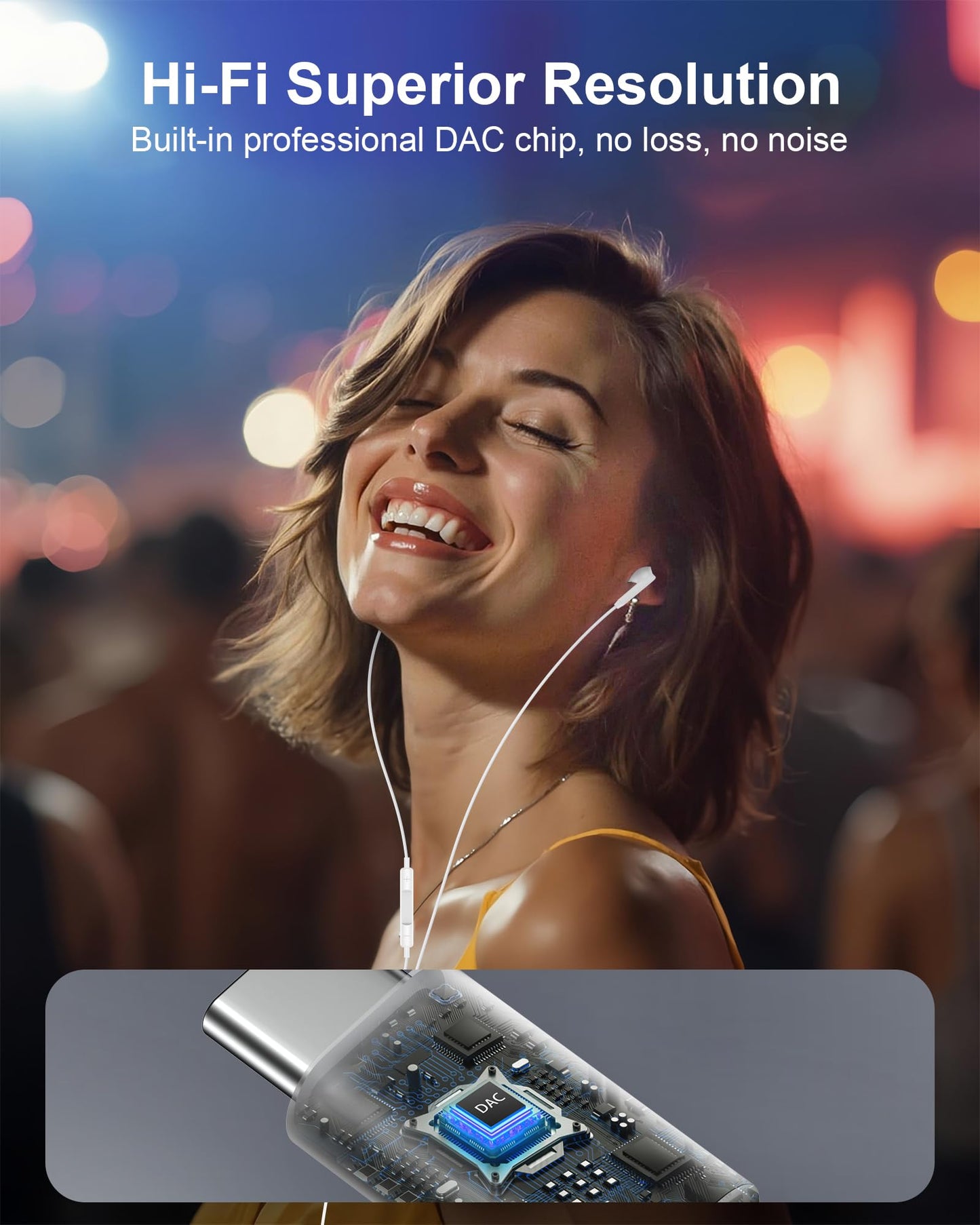iPhone 17e 17 16 USB C Wired Headphones with Microphone, Noise Cancelling Earbuds USBC for iPhone 16e Pro Max 15 Plus, Samsung Galaxy Bud Ultra Apple Wired Ear Buds in-Ear Type C Plug Earphones Mic