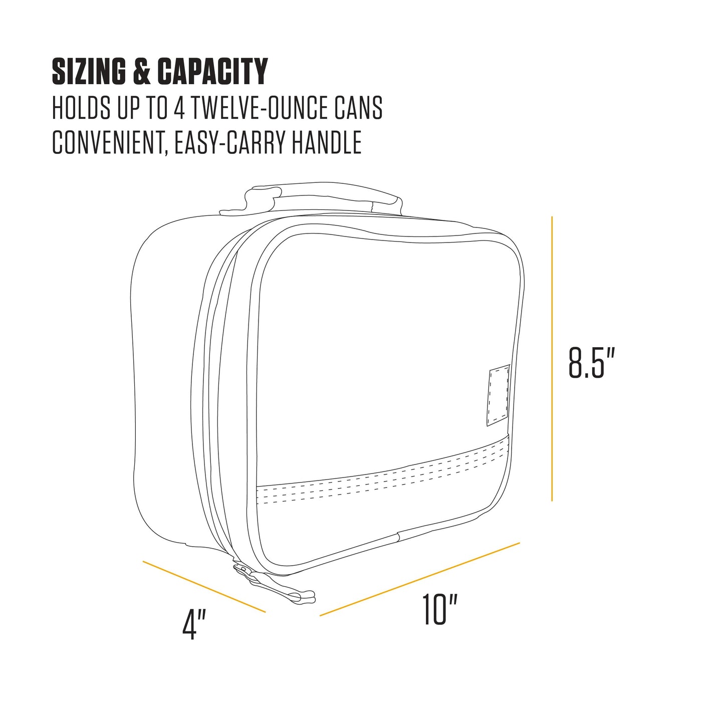 Carhartt Insulated Lunch Cooler For Men and Women, Fully Insulated Lunch Pale for Everyday Use, 4 Can (Black)
