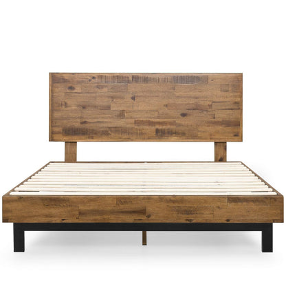 Zinus Tricia Wood Platform Bed Frame with Adjustable Headboard/Wood Slat Support with No Box Spring Needed/Easy Assembly, King