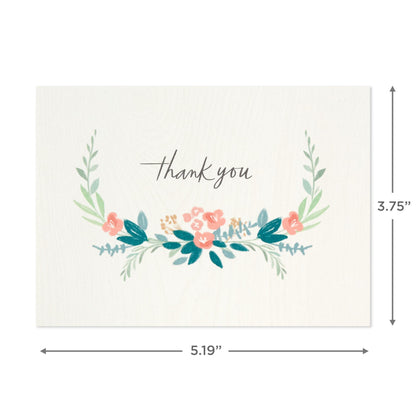 Hallmark Thank You Cards with Envelopes for Weddings, Bridal Showers, Baby Showers, Graduations (48 Assorted Blank Cards with Envelopes) Simple Florals and Greenery Note Cards