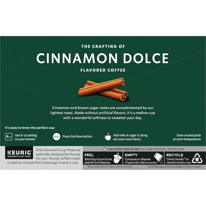 Starbucks K-Cup Coffee Pods - Cinnamon Dolce Flavored, 100% Arabica, 20 Pods Total