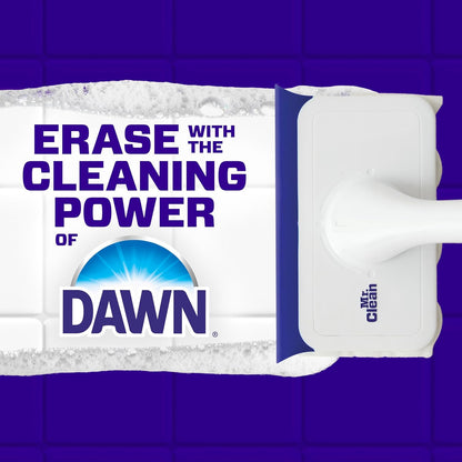 Mr. Clean Magic Eraser Shower & Tub Scrubber - All-in-One Bathroom Cleaner Kit | Lemon Scent, 1 Scrubber & 2 Erasers
