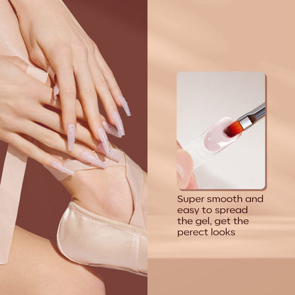 modelones Poly Gel Nail Kit 6 Colors with 8 W Nail Lamp Extension Gel Kit Jelly Milky White Pink Nude Complete Tools Beginner Thickening Solutions DIY at Home for Women