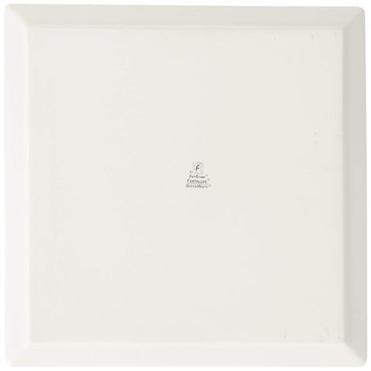 Fortessa Fortaluxe SuperWhite Vitrified China Dinnerware, Tavola 12-Inch Square Flat Bottom Plates, Set of 6