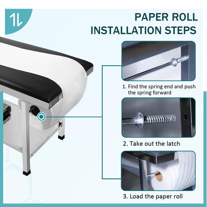 JJFFTAO Adjustable Exam Table，Doctor Bed with Folding Legs is Stable and Durable，Folding Medical Exam Table Holds 500 lbs for Clinical Examination 、Massage 、Spa Beds、Beauty