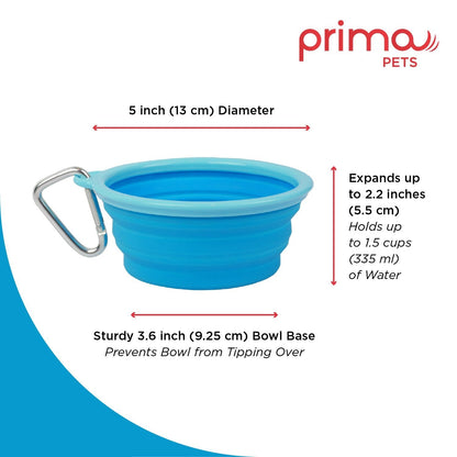 Sale Collapsible Silicone Water Travel Bowl with Clip for Dog and Cat, Portable and Durable Pop-up Feeder for Convenient On-The-go Feeding Size: Large (5 Cups) Grey