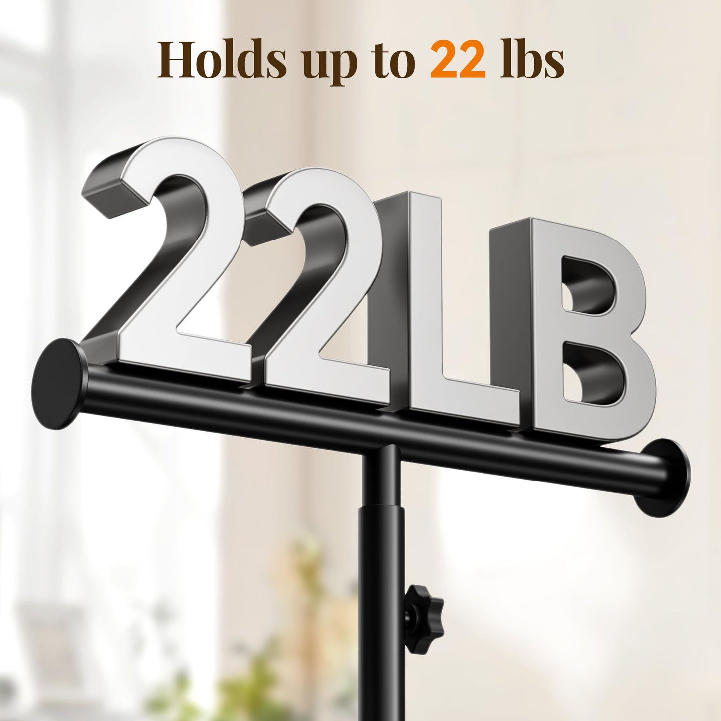 Josmimic 56" Shopping Bag Rack Stand, Adjustable Freestanding Tote Bag Display for Retail Store, Boutique, Entryway & Hallway, Holds Up to 22 lbs, Black