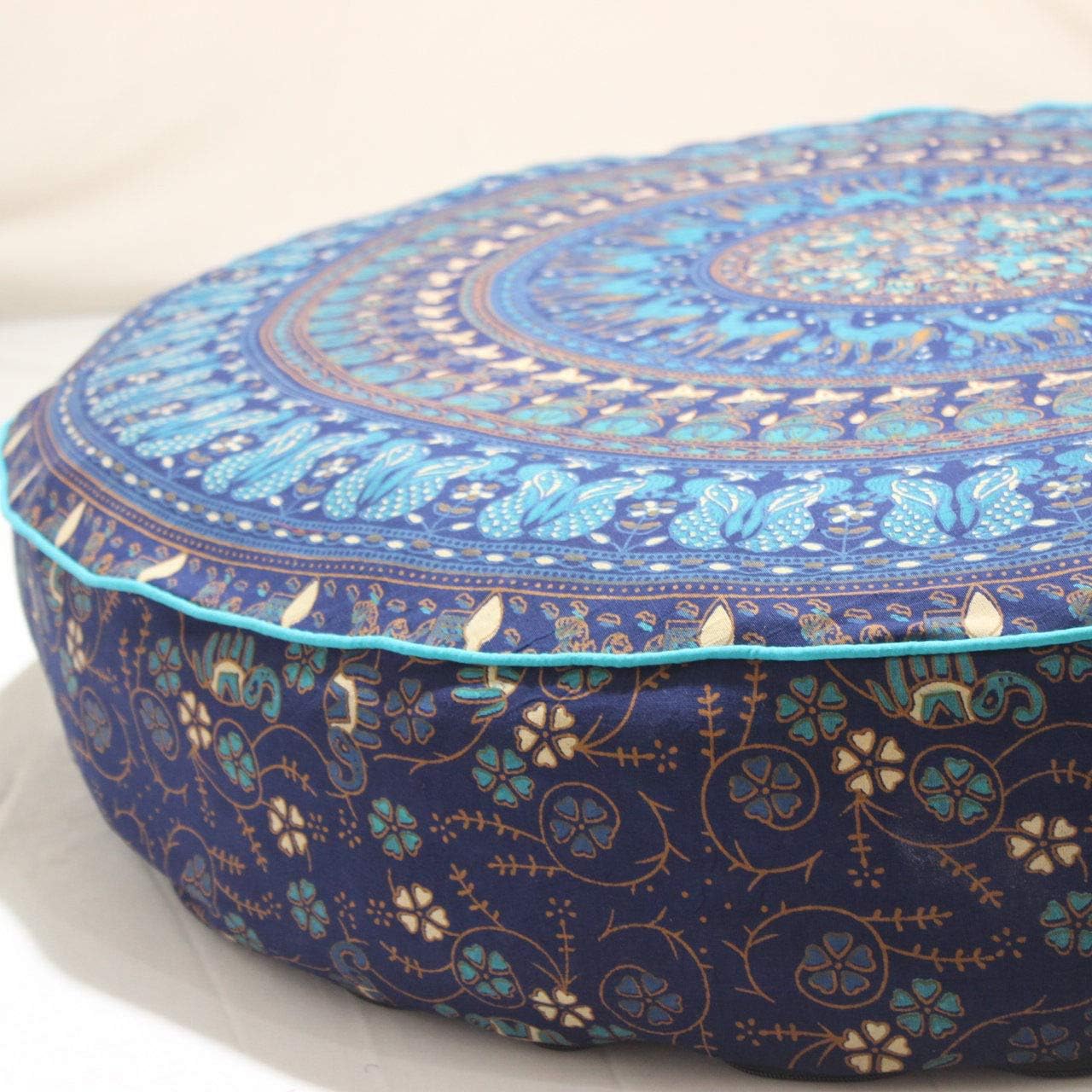 GDONLINE Indian Large Mandala Floor Pillow Comfortable Home Car Bed Sofa Large Mandala Floor Pillows Round Bohemian
