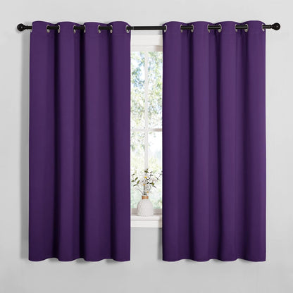 NICETOWN Blackout Draperies Curtains - Thermal Insulated Triple Weave Panels, Set of 2 (55 x 68 inches, Royal Purple)
