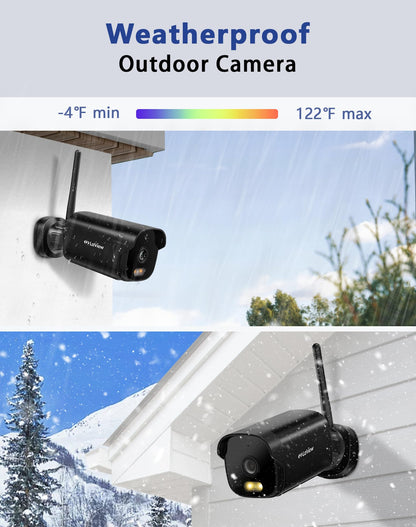 LaView Outdoor Security Cameras 3K 5MP HD,Cameras for Home Security with AI Human Detection,IP65 Waterproof,2-Way Talk,Clear Night Vision,2.4G WiFi,SD Card Slot&US Cloud Storage,Work with Alexa(4pcs)