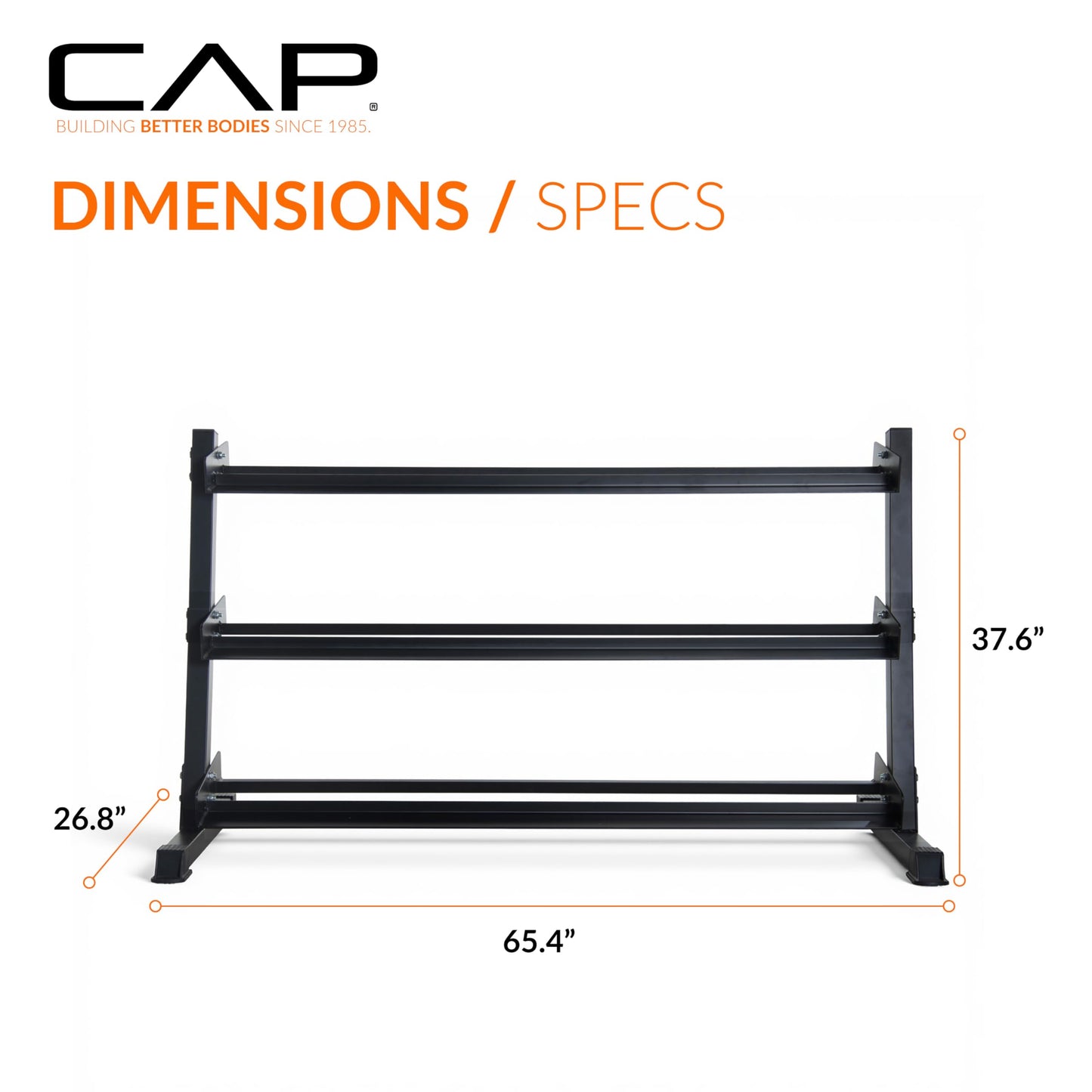 CAP 1200 LB Dumbbell Set with 3-Tier Rack, Rubber Hex Weights, Home & Commercial Gym Weight Set for Strength Training, Chrome Handle, Black Rack
