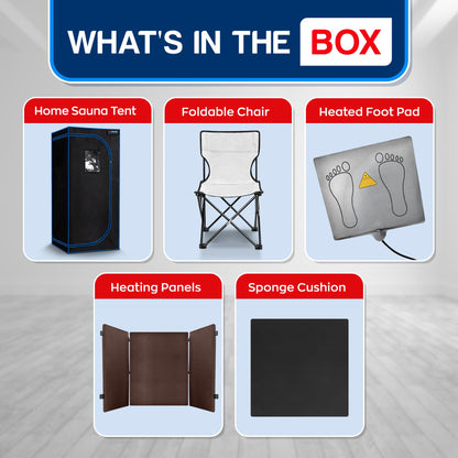 TopMaster Foldable Sauna Infrared, Portable Sauna for Home, Sauna Tent Sauna Box, Indoor Portable Sauna, Zip Up Sauna Room with 1300W Power, Max 140°F Sauna, Black