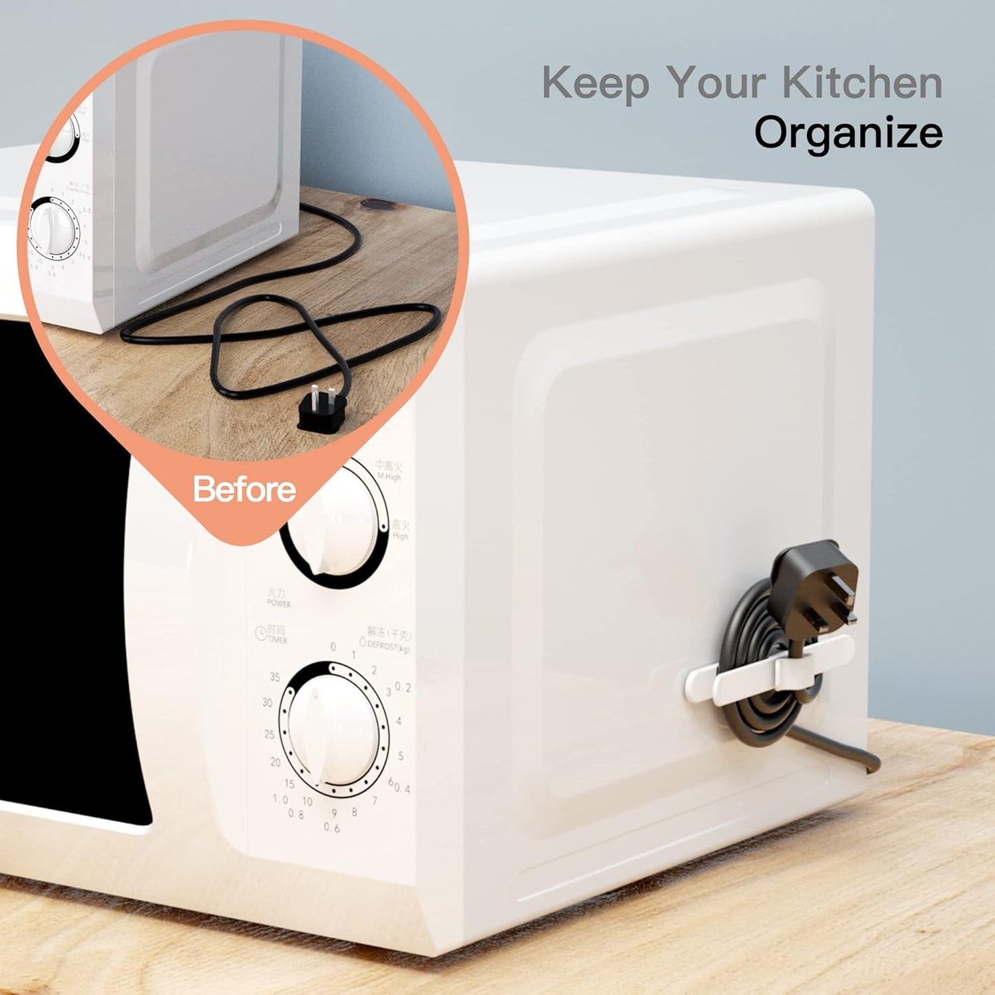 PZOZ (4 Pack) Cord Organizer for Appliances, Kitchen Cable Bundlers, Kitchen Storage Gadgets for Coffee Bar