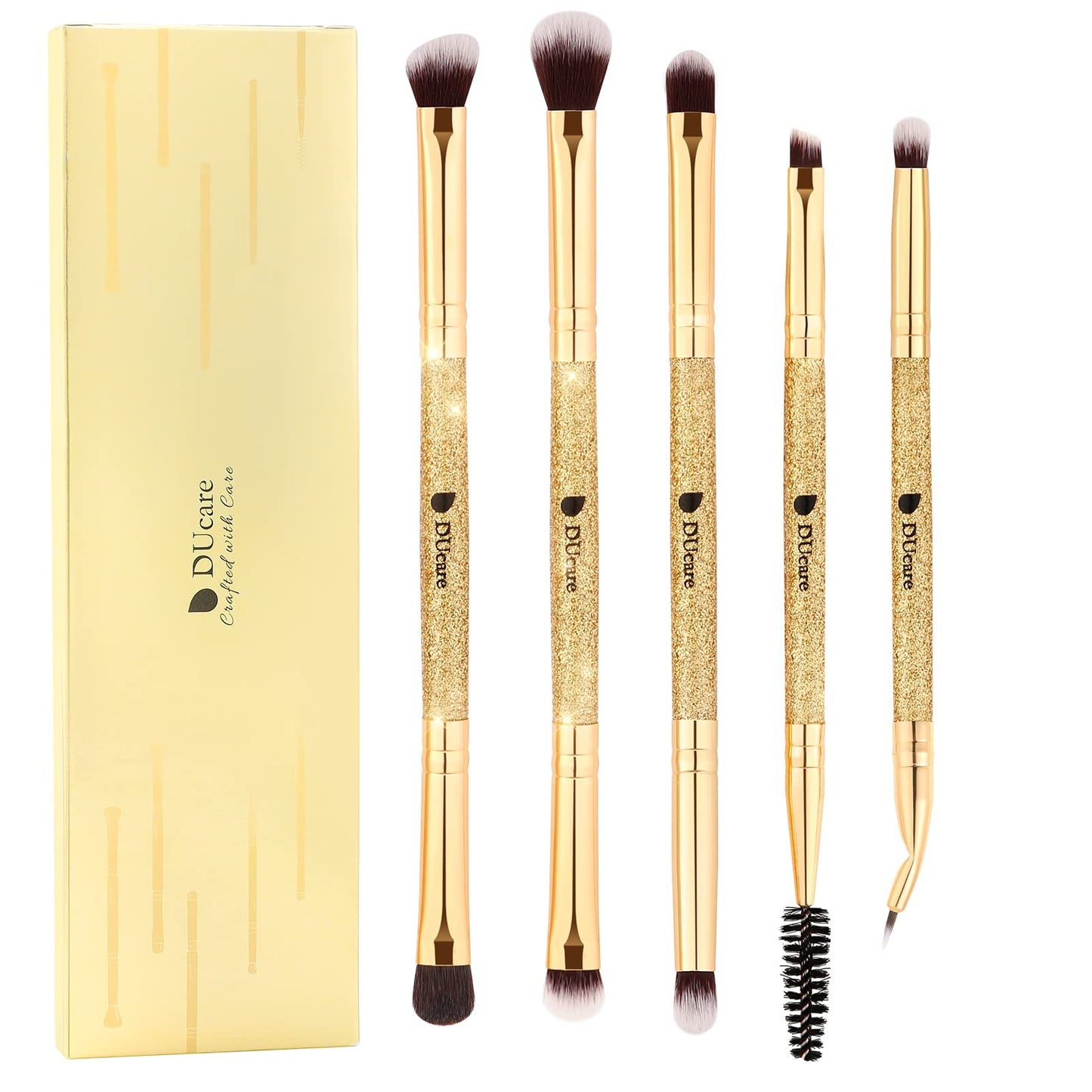 DUcare Foundation Brush Contour Bronzer Makeup Brush Double Ended Self Tanner Brush Sculpting Brush for Blending Liquid Powder Concealer Cream Cosmetics Blush Buffe