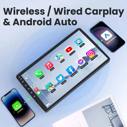 [4+64G] Car Radio Stereo for Jeep Patriot Compass 2010-2016: 10 inch 1280 * 800 IPS HD Touch Screen Replacement with Wireless CarPlay Android Auto 5GWiFi GPS Bluetooth Backup Camera SWC FM