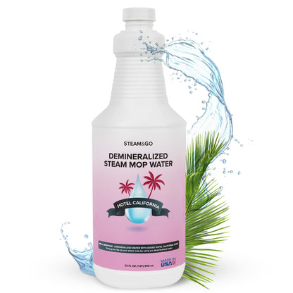 Steam & Go Demineralized Water for Steam Mop – Hotel California Scent, 32 Ounces (Pack of 1) | Scented Floor Cleaner Solution, Ready-to-Use, Compatible with Any Steam Cleaner