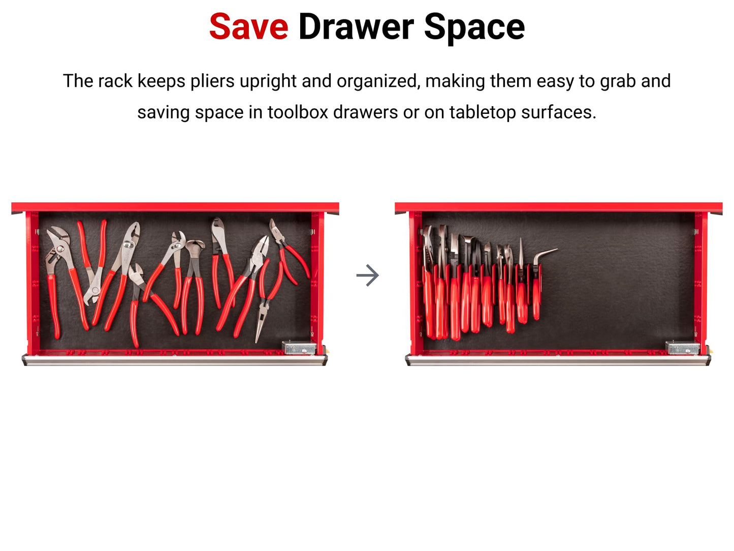 TEKTON 10-Tool Pliers Organizer Rack | ORG41210 | Made in USA