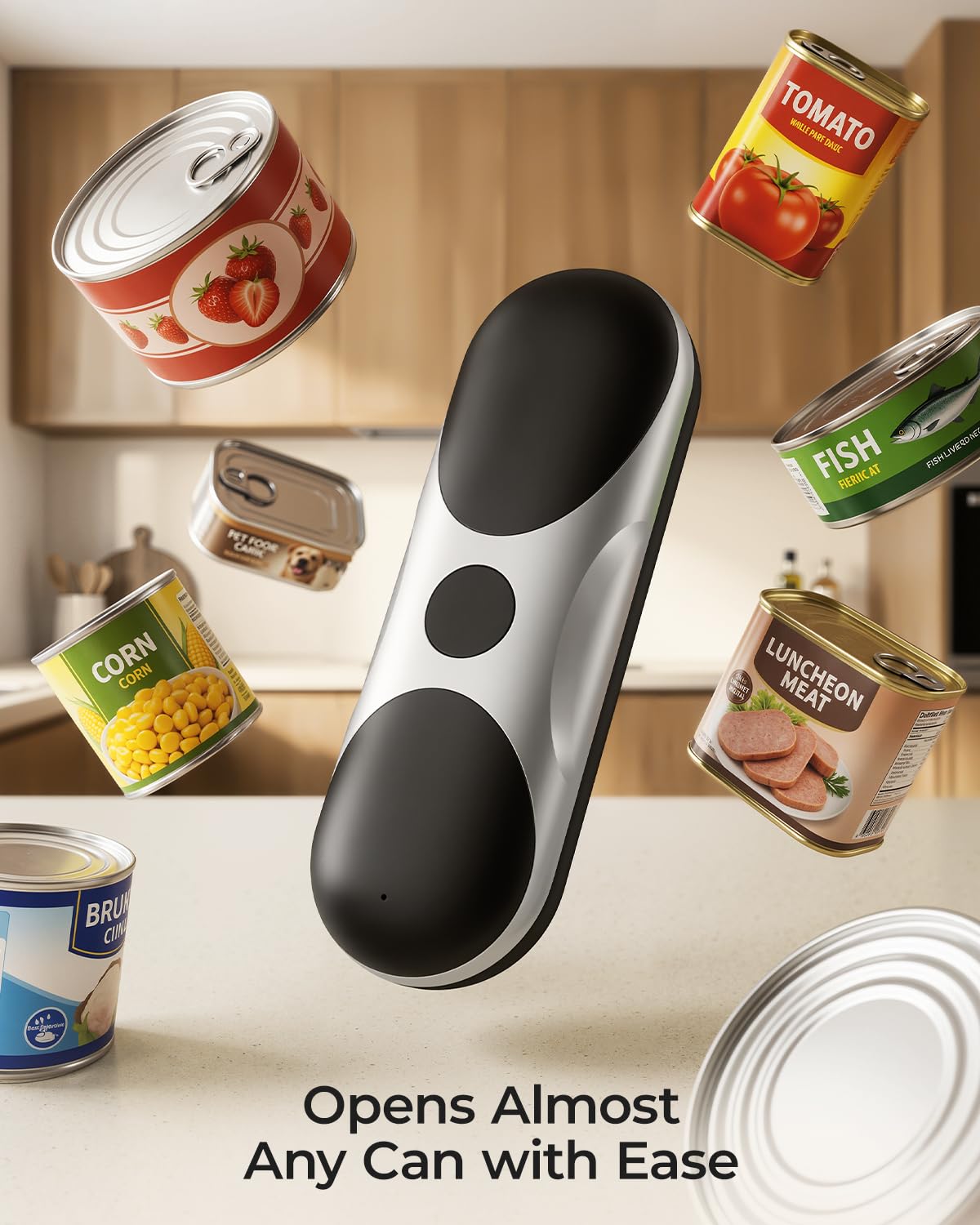 Electric Can Opener, One-Touch Automatic Can Opener, USB Rechargeable Electric Can Opener for Seniors with Arthritis- Cordless Battery Powered, Side Cut, Smooth Edge, Handsfree, for Any Size Cans