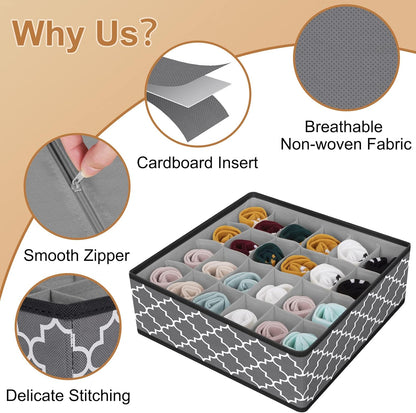 Organizer Divider, Foldable Closet Storage Organizer Basket, Fabric Organization Bins for Clothes, 6 Pack