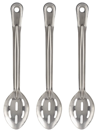 Perforated Stainless Steel Spoon - Serving Slotted Spoons for Restaurant - Large Metal Commercial Tablespoon for Cooking 3 Pcs