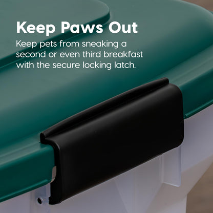 IRIS USA, Inc. Remington Airtight Pet Food Storage Container, 22-Pounds, Hunter Green