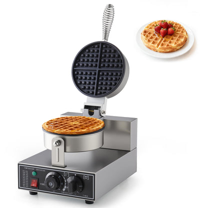 YODHOSA Commercial Waffle Maker, 1200W Waffle Iron, Professional Rotatable Waffle Baker Machine with Temp and Time Control, Non-Stick Baking Pan Stainless Steel for Restaurant Bakeries Kitchen Home