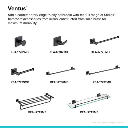 Kraus Ventus Bathroom Shelf, Matte Black Finish, KEA-17745MB