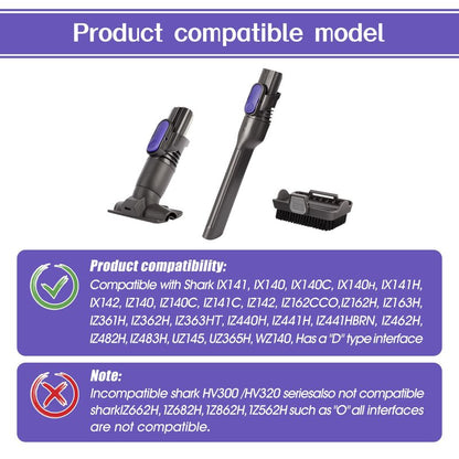 Vacuum Crevice Tool Brush Replacement Parts Compatible with Shark Pet Cordless Stick IX141 IZ162H IZ163H IZ362H IZ562H IZ140 IZ142 UZ145 Removable two-in-one Tool Brush Attachments for D-Shaped Vacuum