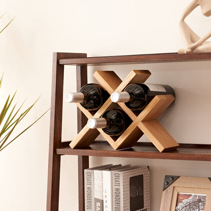 TRWISWDC Wine Rack Countertop Oak Wooden Wine Bottle Holder Rustic Free Standing Wine Storage Racks for Tabletop, Hutches and Display Cabinets - No Assembly Required (Natural)