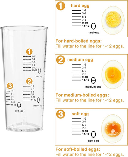 12 Evoloop Rapid Egg Cooker Electric Eggs Capacity, Soft, Medium, Hard Boiled, Poached, Omelet Maker Egg Poacher