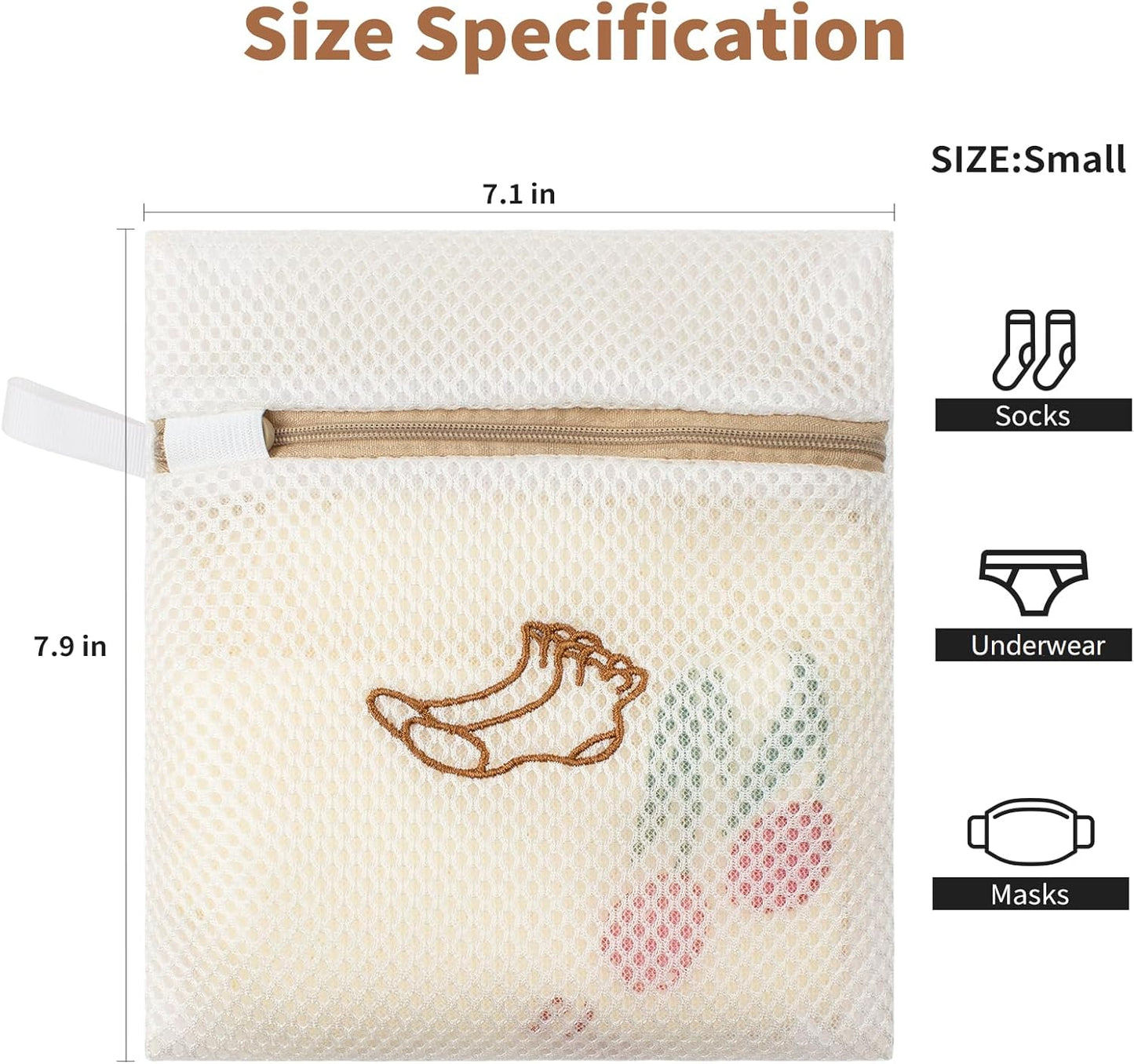 3 Pack Sock Laundry Bags by MDSXO, Durable Lingerie Delicates Bag for Washing Machine