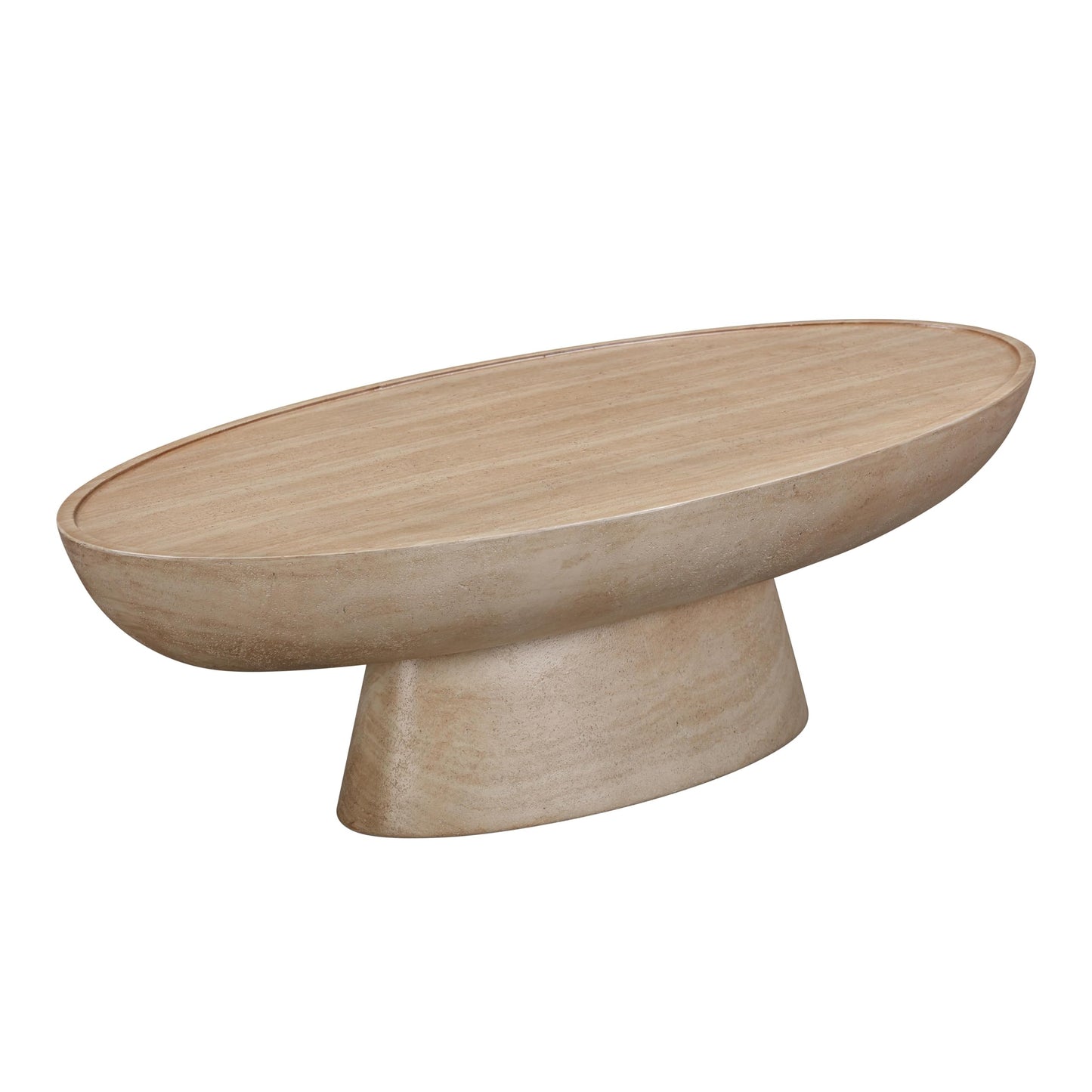 Tov Furniture Eclipse Textured Faux Travertine Indoor/Outdoor Coffee Table
