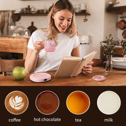 Coffee Mug Warmer & You are Awesome Mug Set, Electric Cup Warmer for Desk, Beverage Warmer with 4 Temperature Setting, 8-Hours Auto Shut Off