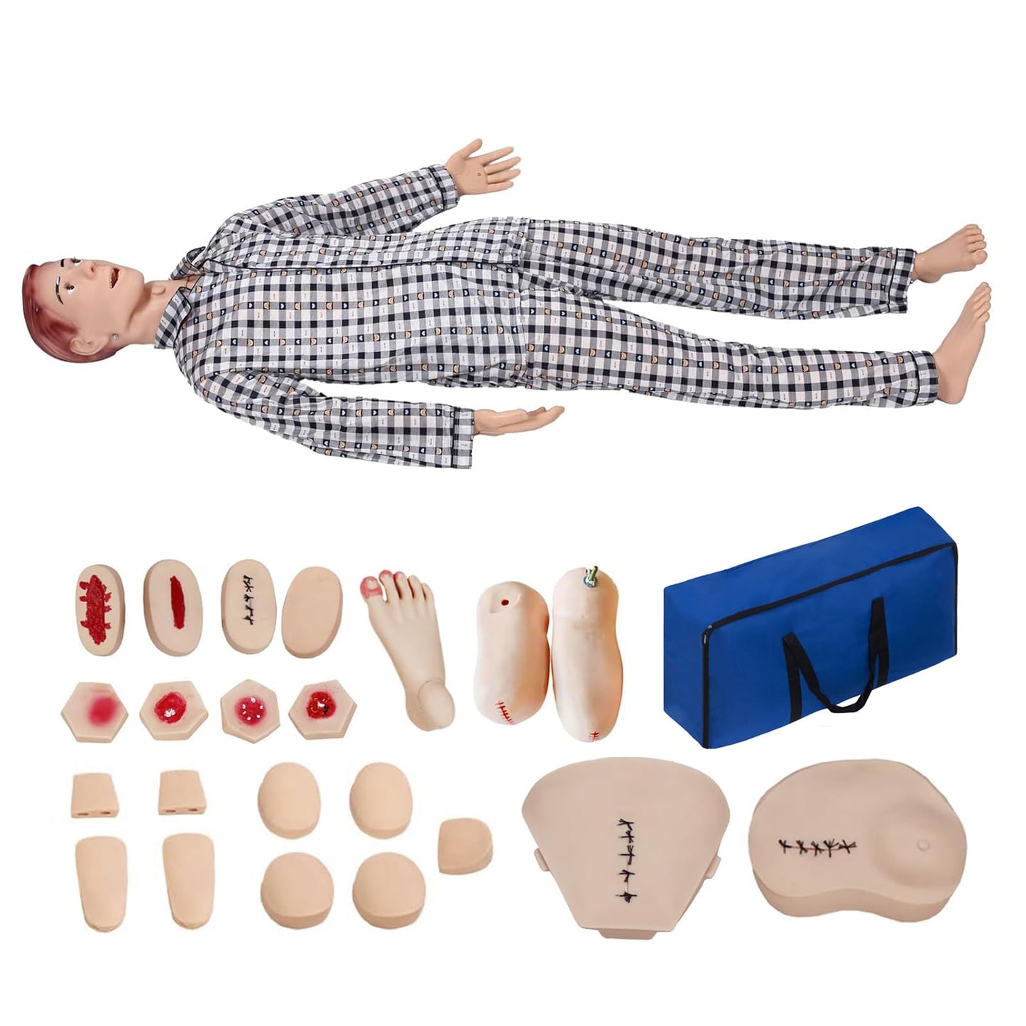 Medical Mannequin for Training – Nursing Manikin Full Body Trauma Patient Care Manikin Simulator with CPR, Catheterization & Wound Care Practice for Nursing Students & Medical Schools