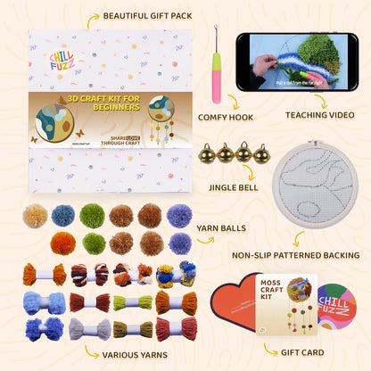 ChillFuzz DIY Bohemian Dreamcatcher Wind Chime Kit Handmade Yarn Wall Hanging Craft Set Boho Decor for Home & Garden Beginner-Friendly Yellow Oasis
