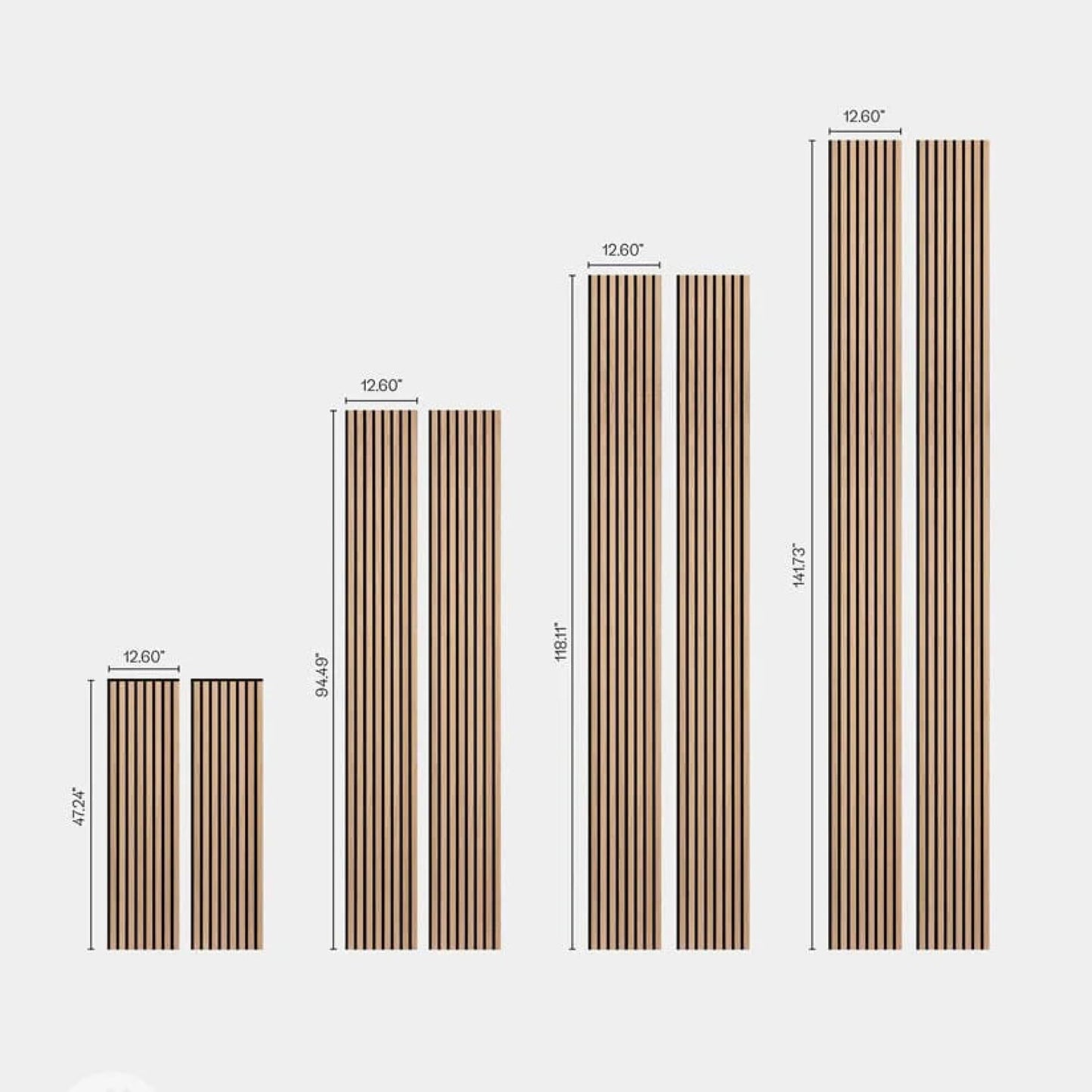 WVH Luxury American Oak Acoustic Slat Wood Wall Panels, Measures 118.11" x 25.20", Premium Finish, Interior Decor for Walls & Ceilings, Noise Cancelling & Sound Absorbing for Home & Office, 2pcs