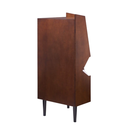 SEI FURNITURE Larson Corner Storage Bar Cabinet, brown.