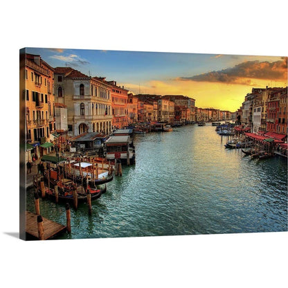 CANVAS ON DEMAND Venice Sunset Canvas Wall Art Print, Home Decor, Artwork, 60"x40" Nature Artwork, 60"x40"