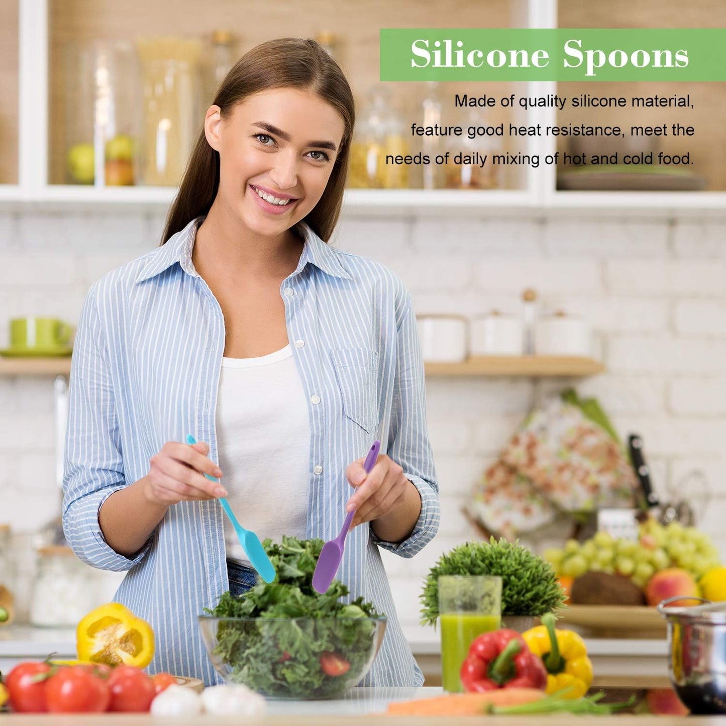 Patelai 7 Pieces Silicone Spatulas, 8.2 Inch Small Rubber Spoon Non Stick Kitchen Tools for Cooking and Baking