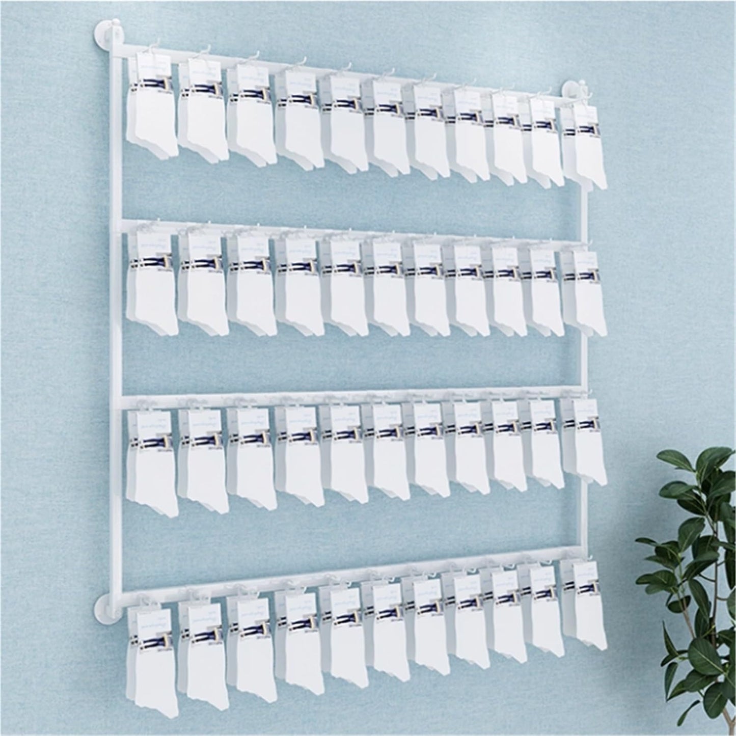 Sock Underwear Display Stand, Metals, Retail Showshelves, Lingerie Bra Rack Swimsuit Organizer Hanger, Commercial Clothing Store Shelf, 4 Tier, for Shorts, Hats(White,150 * 100cm)