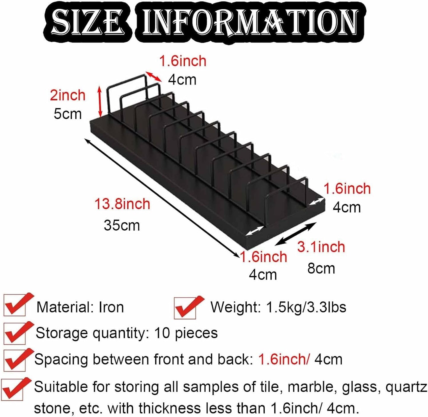 Floor tile sample rack,Heavy Duty Floor Tile Display Rack - Metal & Wooden Vertical Sample Holder, Perfect for Craft Shows, Oblique Insertion Design for Efficient Tile Storage